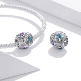 925 Sterling Silver Starfish Zircon Beaded Bracelet / Necklace Set