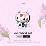 925 Sterling Silver Lucky Cat Bead For Diy Bracelet Or Necklace