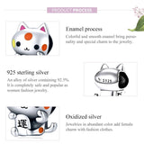 925 Sterling Silver Lucky Cat Bead For Diy Bracelet Or Necklace
