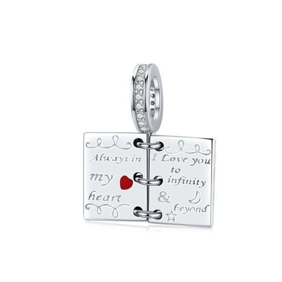 925 Sterling Silver Love Letter Bracelet Charm Diy Accessory