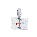 925 Sterling Silver Love Letter Bracelet Charm Diy Accessory