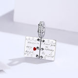 925 Sterling Silver Love Letter Bracelet Charm Diy Accessory