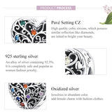 925 Sterling Silver Tree Of Life Zircon Bead Bracelet / Necklace Set