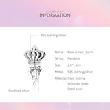 925 Sterling Silver Bow Crown Beads For Diy Bracelets & Necklaces