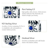 925 Sterling Silver Blue Daisy Spacer For Bracelet
