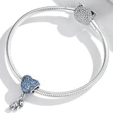 925 Sterling Silver Heart Balloon Bear Pendant For Diy Bracelets & Necklaces