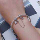 925 Sterling Silver Airplane Star Chain Accessory