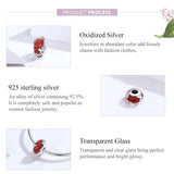 925 Sterling Silver Red Glazed Butterfly Bead Pendant For Diy Bracelets And Necklaces
