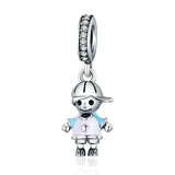 925 Sterling Silver Boy Bead Bracelet / Necklace Accessory