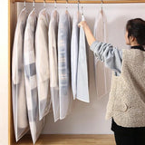 2 Transparent Hanging Garment Storage Bags with Zipper