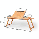 Adjustable Folding Laptop Desk for Bed with Card Slot and Lazy Computer Design
