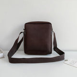 Compact Black Oxford Shoulder Crossbody Backpack With Single Strap For Men - Brown Large