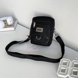 Compact Black Oxford Shoulder Crossbody Backpack With Single Strap For Men - Brown Large