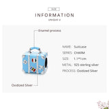 925 Sterling Silver Blue Beads For Bracelet