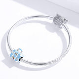 925 Sterling Silver Blue Beads For Bracelet
