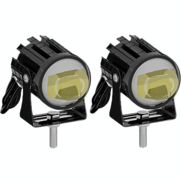 1Pair 12V - 85V Motorcycle Headlights Dual - Colour Automotive Led Working Headlights Colour: White + White Light With Flashing - White + White Light Without Flashing