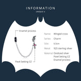 925 Sterling Silver Wing Cross Safety Chain For Diy Bracelets & Necklaces