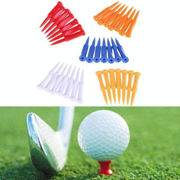 60-piece Plastic Golf Ball Tees with Ribbon Needle - 43mm Size