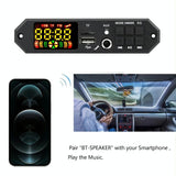 12V Bluetooth Mp3 Decoder Board W / 80W Power Amp & Colour Screen - Small Remote Control