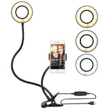 360 Degree Flexible Selfie Ring Light with Phone Holder for Live Streaming - 8 Inch