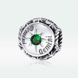 925 Sterling Silver Zodiac Zircon Bead Bracelet / Necklace Set Gemini Style - Gemini