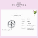 925 Sterling Silver Diy Zodiac Bracelet Beads Gemini Style - Gemini