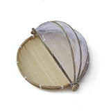 Small Round Bamboo Woven Dustpan Basket for Household Storage - 30cm