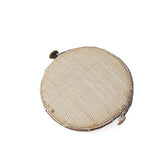 Small Round Bamboo Woven Dustpan Basket for Household Storage - 30cm