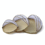 Small Round Bamboo Woven Dustpan Basket for Household Storage - 30cm