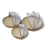 Small Round Bamboo Woven Dustpan Basket for Household Storage - 30cm