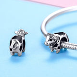 925 Sterling Silver Cow Beaded Bracelet Accessory