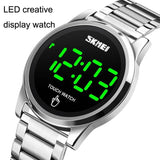 Men Electronic Sports Watch - Versatile Steel Belt - Silver