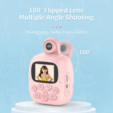 32g Pink Cartoon Kids Camera with Rotating Lens - A18 Hd