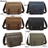 Large Coffee Canvas Messenger Bag For Business Use