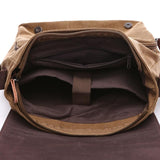 Large Coffee Canvas Messenger Bag For Business Use