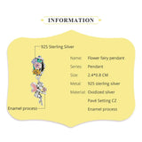 925 Sterling Silver Flower Elf Pendant For Bracelet Or Necklace