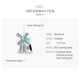 925 Sterling Silver Windmill Beads For Diy Bracelets & Necklaces