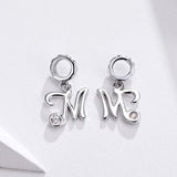 925 Sterling Silver Personalized Letter Pendant For Diy Bracelets And Necklaces Style - M