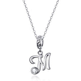 925 Sterling Silver Personalized Letter Pendant For Diy Bracelets And Necklaces Style - M
