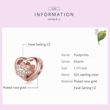 925 Sterling Silver Pet Paw Print Beaded Bracelet - Silver