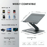 Adjustable Aluminum Laptop Stand with Type-c Docking Station