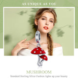 925 Sterling Silver Small Mushroom Bracelet Charms Diy Accessories