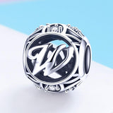 925 Sterling Silver 26 English Letter Beads For Diy Bracelets & Necklaces Style - W