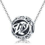 925 Sterling Silver 26 English Letter Beads For Diy Bracelets & Necklaces Style - W