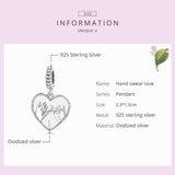 925 Sterling Silver Hand In Hand Heart Pendant For Diy Bracelets & Necklaces