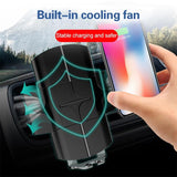 Wireless 10w Fast Charge Car Phone Holder with Voice Broadcast - Automatic