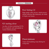 925 Sterling Silver Heart Lock Pendant For Diy Bracelets & Necklaces
