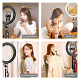 10.2 Rgbw Led Ring Light Kit with 1.1m Tripod Remote Ball Head and Phone Clamp