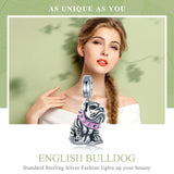 925 Sterling Silver Bulldog Beaded Charm Bracelet