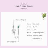 925 Sterling Silver Koala Safety Chain For Bracelets & Necklaces